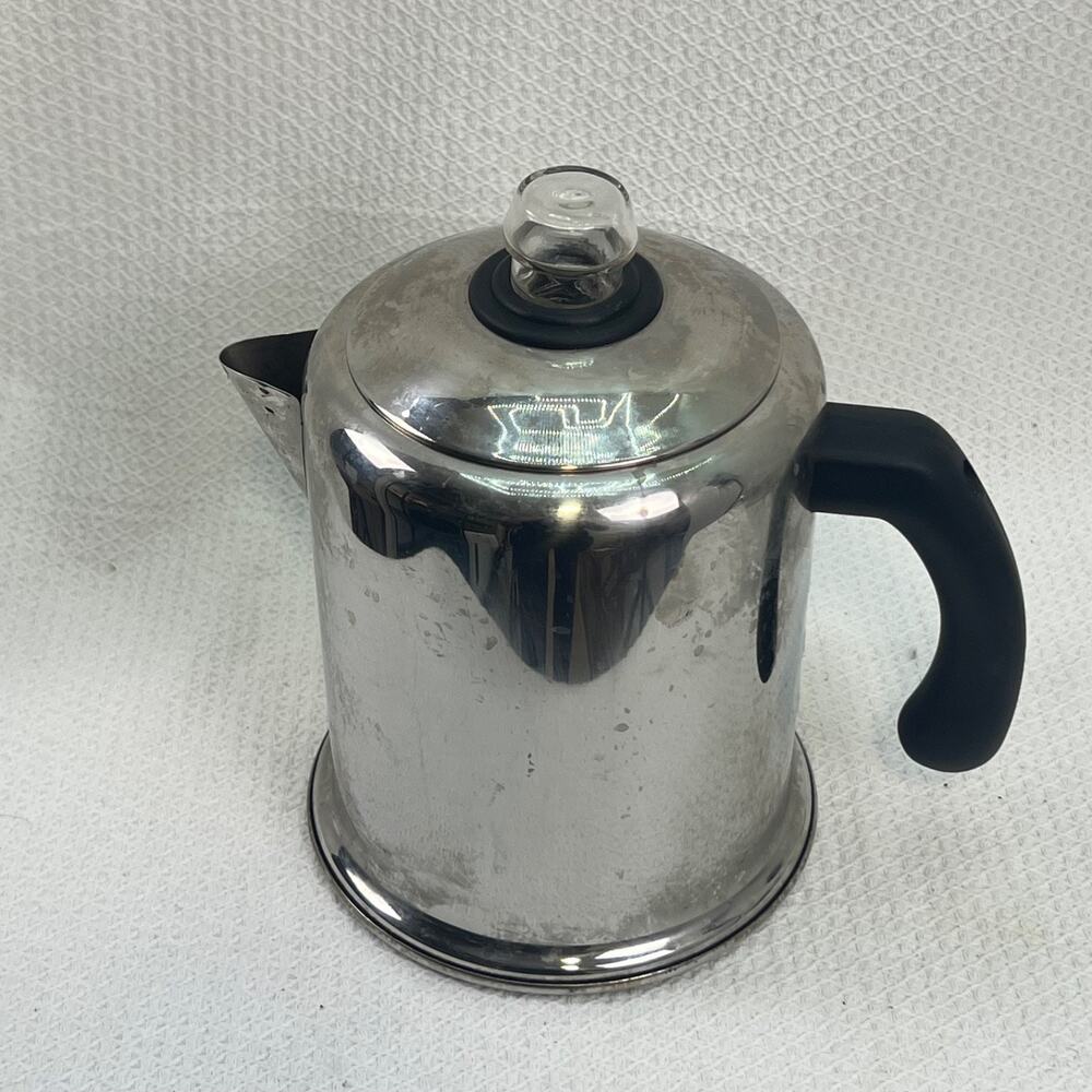Farberware 20C 8 Cup Stovetop Coffee Percolator Stainless Steel Tested Working